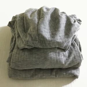 Nasty Gal Plus Size Gray Ribbed Hoodie And Shorts